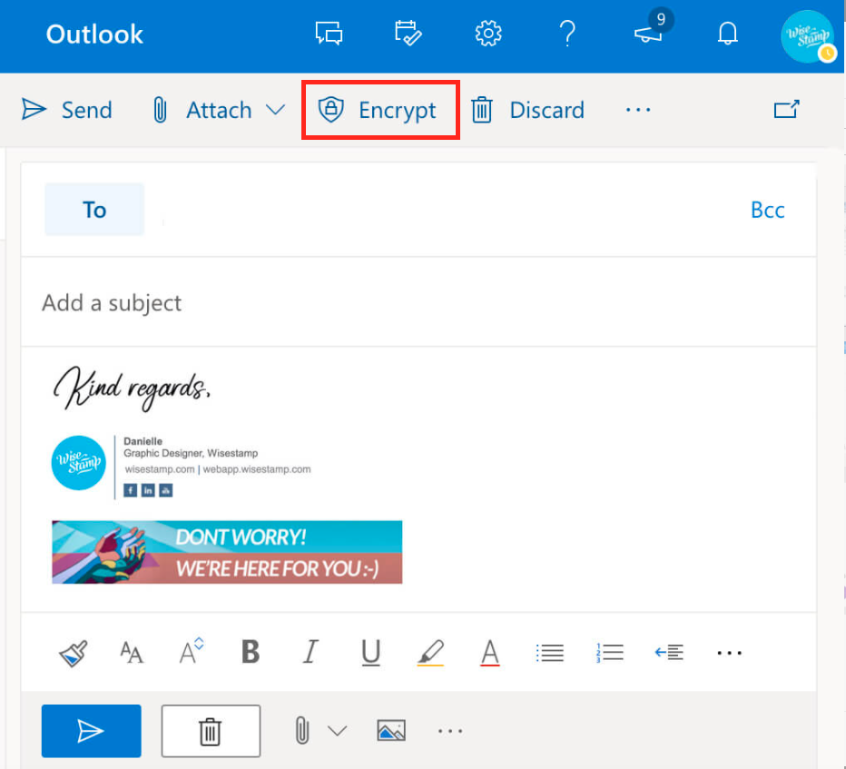 how encrypt emails in outlook 365 and OWA
