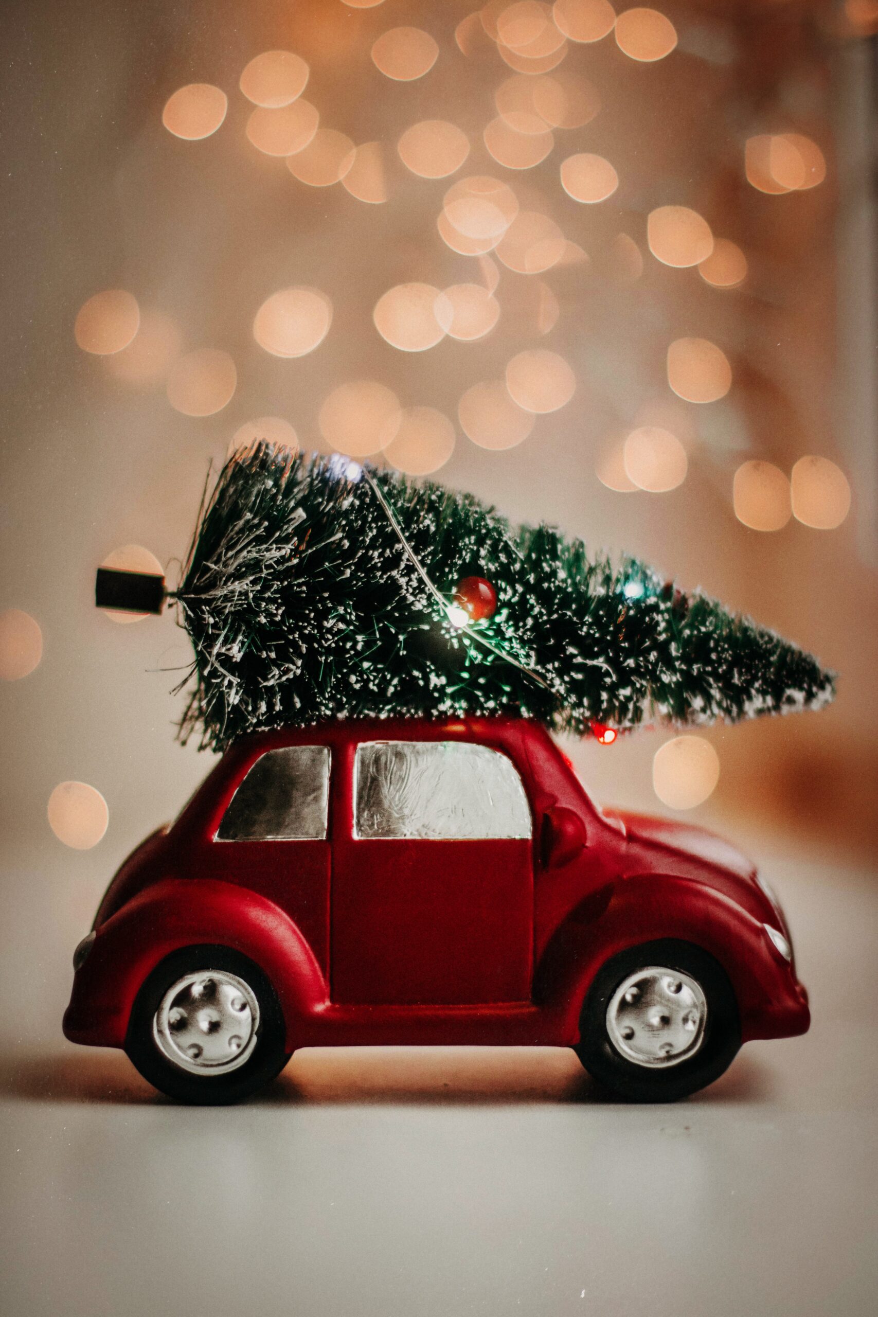 Christmas tree on a car